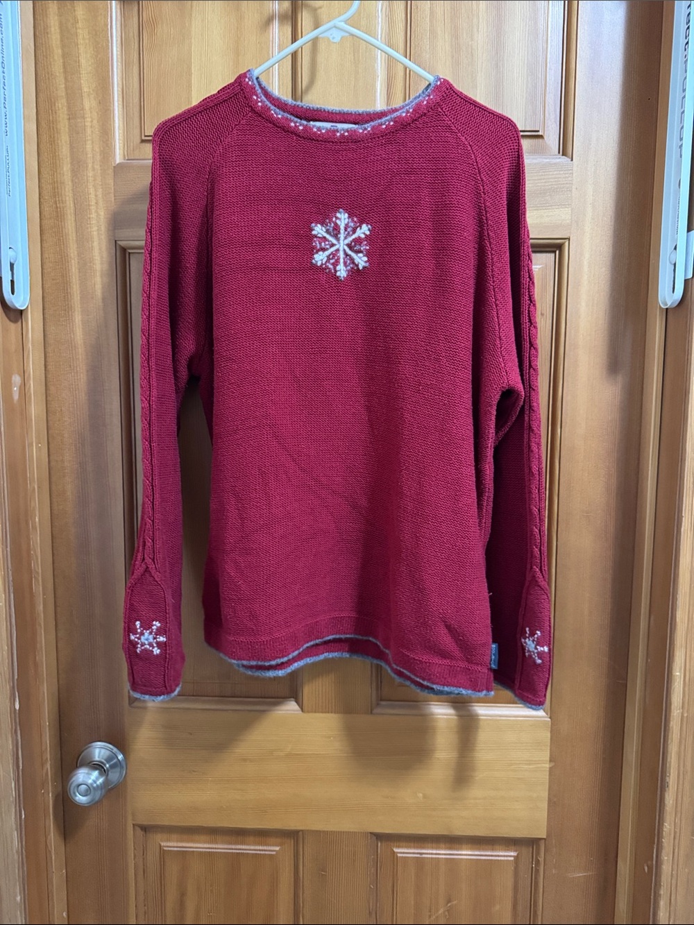 Woolrich Red Snowflake Crewneck Sweater